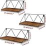 Rustic Floating Shelves Wall Mounted Metal Wire Storage Shelf for Living Room Kitchen Office, 3 Pack Image 3