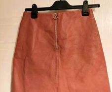 Blush Pink Faux Leather Mini Skirt Primark Size UK 8 / EUR 36
