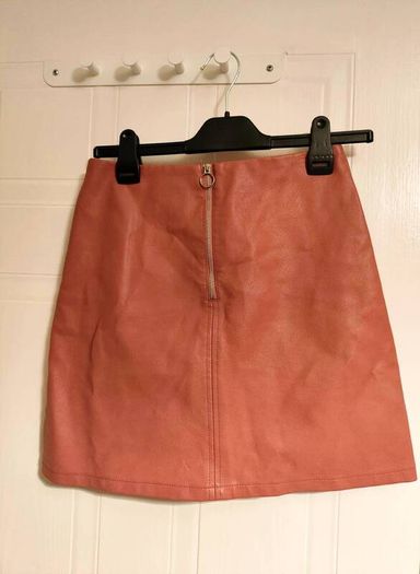Blush Pink Faux Leather Mini Skirt Primark Size UK 8 / EUR 36