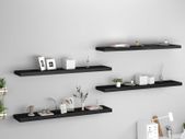 Floating Wall Shelves 4 pcs Black 120x23.5x3.8 cm MDF