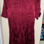 Dorothy Perkins Burgundy Leaf Pattern Silky Wrap Dress Image 2
