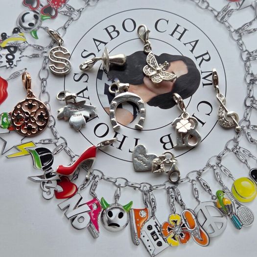Thomas Sabo clip, charms in lovely designs, all in good condition. 10E each charm.