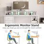 Computer Desk with 4 Drawers & Power Outlets USB Type-C Port, Monitor Stand Storage Shelves Image 4
