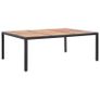 Garden Table Black 200x150x74 cm Poly Rattan and Acacia Wood Image 2