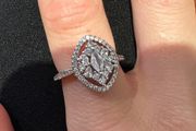 Art Deco Vintage Style Crystal Stone Silver Ring