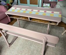 vintage hand painted school desk