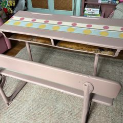 vintage hand painted school desk