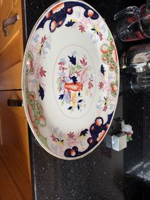 2 Large Vintage Serving Platters Booths Canterbury & Floral