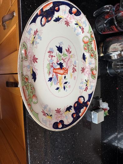 2 Large Vintage Serving Platters Booths Canterbury & Floral