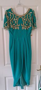 Virgos lounge embellished emerald dress size 8