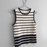 Pre Owned Classic Nautical Navy & Cream Striped Fine Knit Top Image 2