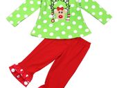 2-pc Reinder Christmas Outfit