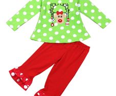 2-pc Reinder Christmas Outfit
