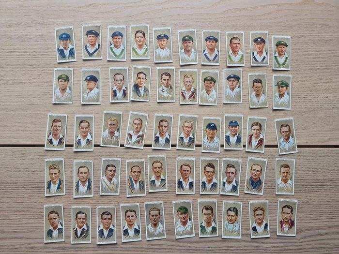 Cricketers 1934 serie of 50 full Set John Players  Cigarette Cards
