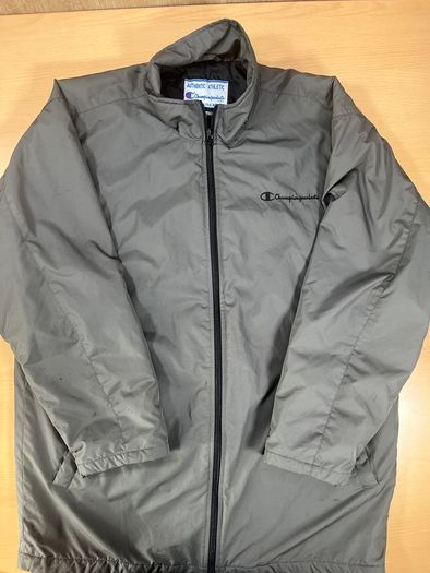 Vintage 90s Champion Mens Windbreaker - Size L Grey - Thermolite Active