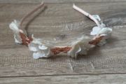 Claires Rose Gold Butterfly Headband with White Flowers