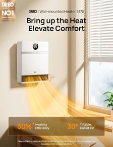 Smart Electric Wall Heater, 28dB Silent Ceramic Space Heaters for Home, Low Energy, 30 Oscillation, Adjustable Thermostat, 24H Timer, IP24 Wall Mounted for Bedroom, Works with Alexa
