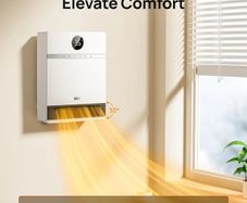 Smart Electric Wall Heater, 28dB Silent Ceramic Space Heaters for Home, Low Energy, 30 Oscillation, Adjustable Thermostat, 24H Timer, IP24 Wall Mounted for Bedroom, Works with Alexa