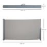 Retractable Folding Side Awning Screen Fence Patio Garden Outdoor Privacy Divider with Steel Pole 300 L x 160 H cm Grey Image 5