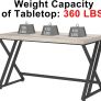 Grey Desk Industrial Wood Home Office Computer for Bedroom Farmhouse Metal Wooden Study Work PC Gaming Writing Table Modern Simple Executive with Storage 47 Inch Light Gray Image 7