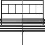 Elias Double Bed Frame Bed 190x135 cm  30cm Height Metal Bed Frame with Headboard  Platform bed frame with steel slat support  Modern Design  Easy Assembly  Black Image 2