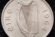 [#360] - Ireland 1964 | Irish 6p | Six Pence | Wolfhound | KM.13a | UNC