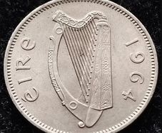 [#360] - Ireland 1964 | Irish 6p | Six Pence | Wolfhound | KM.13a | UNC