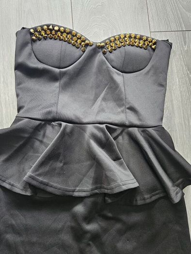 black gold stud dress