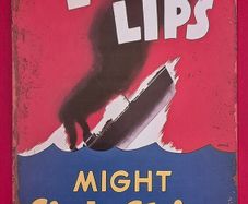 Loose lips, might sink ships. vintage style metal sign .
