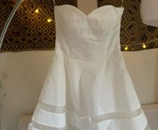 White Elegant Occasion MIDI Dress Size UK 10