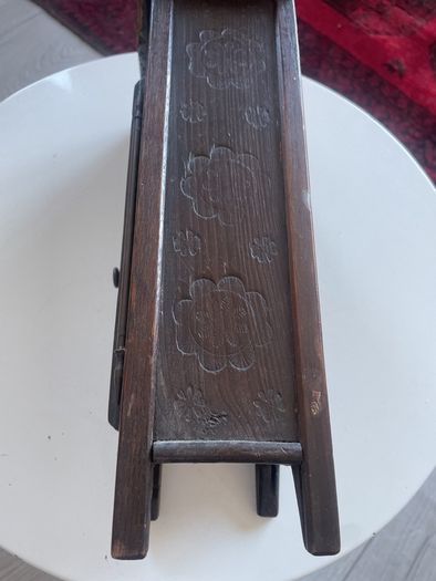 Antique Hand Carved Tall wooden Trinket