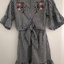 Gingham dress with floral embroidery detail Image 2
