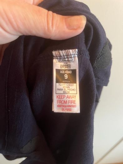 Dunnes Girl's Navy detail Top age 9, EUC