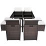 9 Piece Outdoor Dining Set with Cushions Poly Rattan Brown Image 7