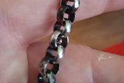 belcher chain. black / silver diamond cut