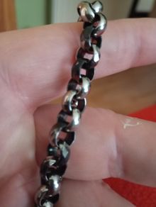 belcher chain. black / silver diamond cut