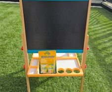 Kids Wooden Double Sided Easel Chalkboard and Whiteboard
