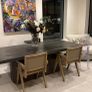 dining chairs - Grey oak frame | Luxurious leather seat and back | Mid-Century design | Rustic luxe style with Scandinavian edge Image 9