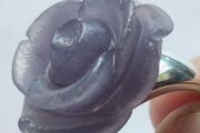 Lavender Jade Petal Sterling Silver Ring