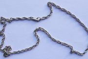 Vintge Sterling Silver 925 Men's Women's Jewelry Huge Chain Necklace Length 18" - 9g