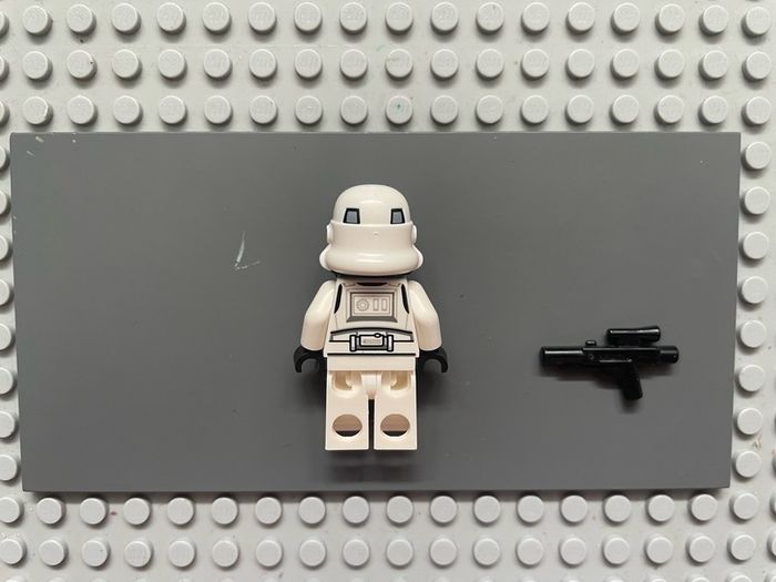 lego Star Wars sw1327 Imperial Stormtrooper minifigure - Male, Dual Molded Helmet with Light Bluish Gray Panels on Back, Shoulder Belts, Light Nougat Head