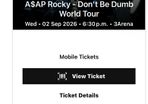 ASAP rocky ticket