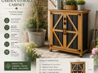 main image for ad Wooden Garden Storage Cabinet Lockable Tool Cabinet Outdoor Storage Mini Shed Asphalt Roof