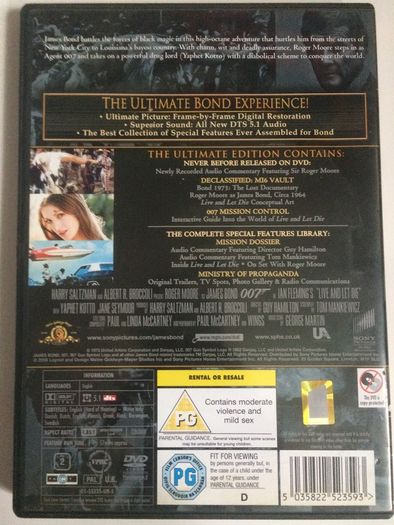 007 James Bond - Live And Let Die [1973] Roger Moore [Movie 2xDVD]