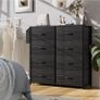 Fabric Chest of Drawers - Canvas Storage Unit with 8 Large Drawers Label Cards, Side Pocket & Hook for Living Room, Hallway, Bedroom Image 3