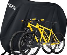 Bike Cover for 2 Bikes Waterproof 210T Bicycle Cover Outside Storage UV Protection Windproof Dustproof with Lock Hole for Mountain Bike Road Bike 78.7 x 27.5 x 44 inch