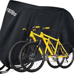 Bike Cover for 2 Bikes Waterproof 210T Bicycle Cover Outside Storage UV Protection Windproof Dustproof with Lock Hole for Mountain Bike Road Bike 78.7 x 27.5 x 44 inch