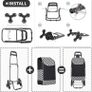 Folding Shopping Trolley Lightweight and Waterproof 2 in 1 Shopping Cart with 6 Large Noiseless Wheels Detachable Stair Climbing Cart for Groceries (FREE POSTAGE) Image 2