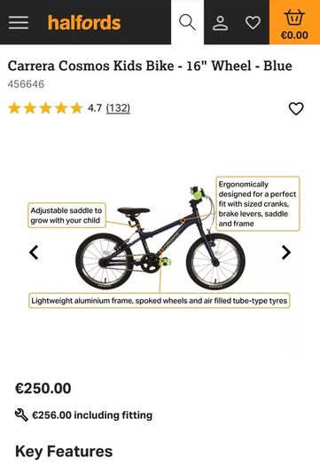 Carrera cosmos 16 boys bike