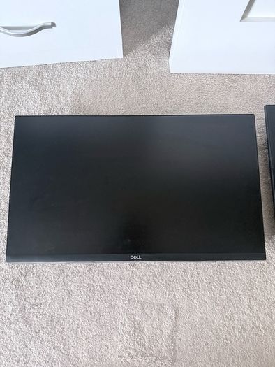 Complete desktop setup- 2 desktops, arm that holds 2 desktops and accessories.